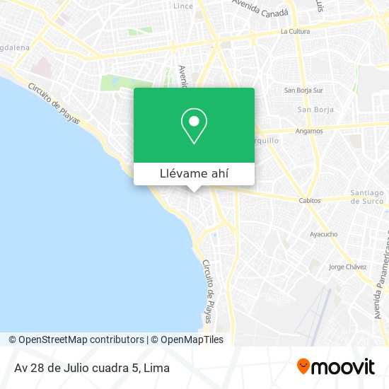 Mapa de Av  28 de Julio cuadra 5