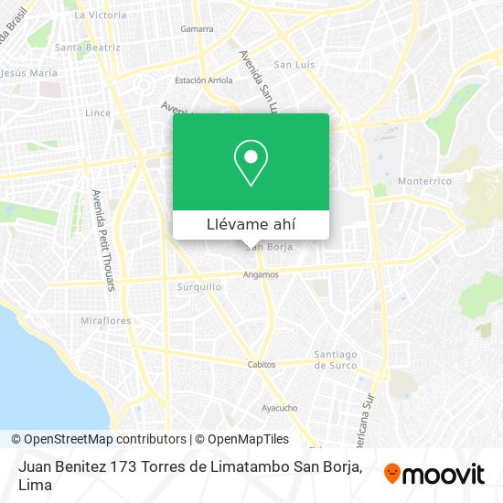 Mapa de Juan Benitez 173  Torres de Limatambo   San Borja