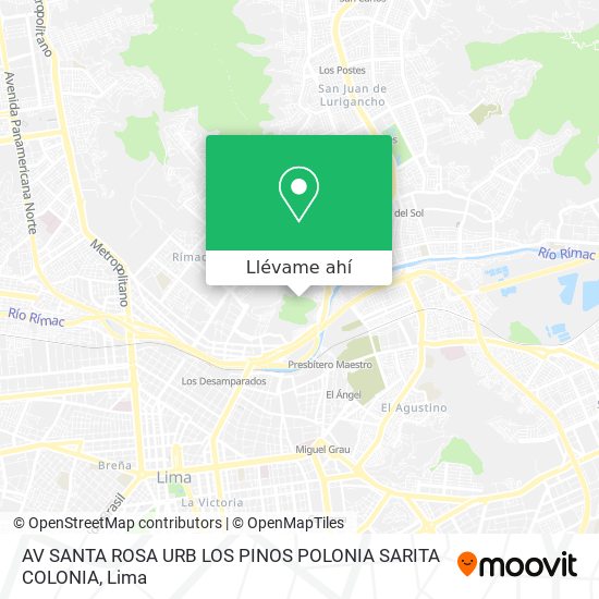 Mapa de AV SANTA ROSA URB LOS PINOS  POLONIA SARITA COLONIA