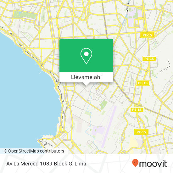 Mapa de Av  La Merced 1089 Block G