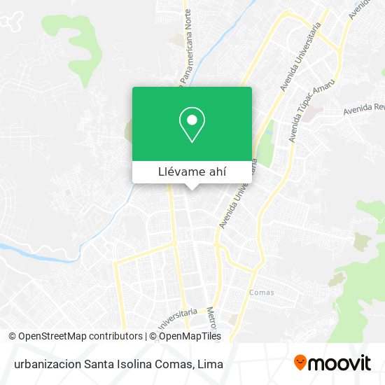Mapa de urbanizacion Santa Isolina Comas