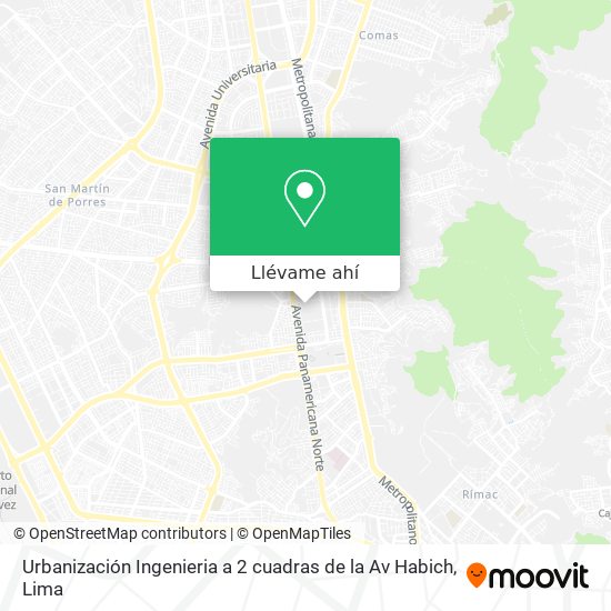 Mapa de Urbanización Ingenieria  a 2 cuadras de la Av  Habich