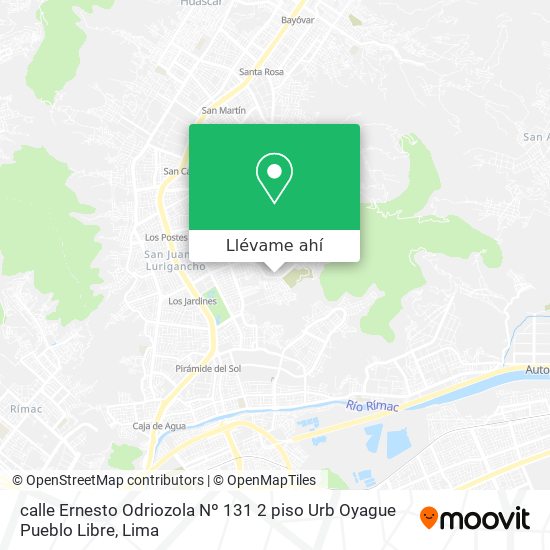 Mapa de calle Ernesto Odriozola Nº 131 2 piso Urb Oyague Pueblo Libre
