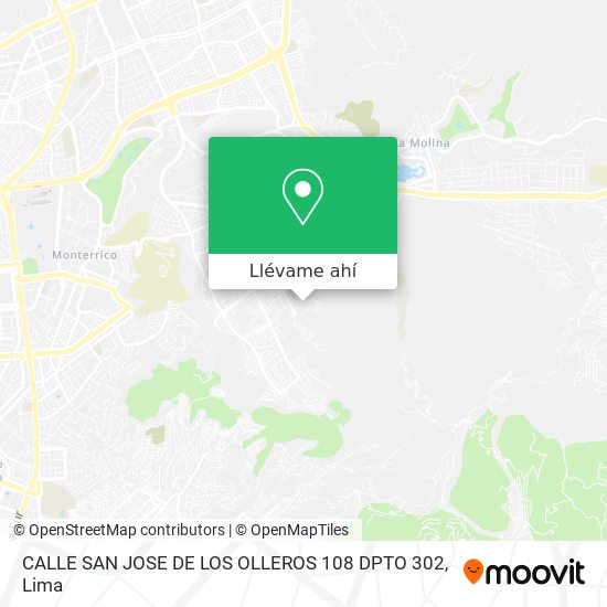 Mapa de CALLE SAN JOSE DE LOS OLLEROS   108   DPTO 302