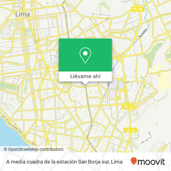 Mapa de A media cuadra de la estación San Borja sur