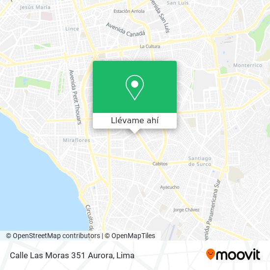 Mapa de Calle Las Moras 351   Aurora