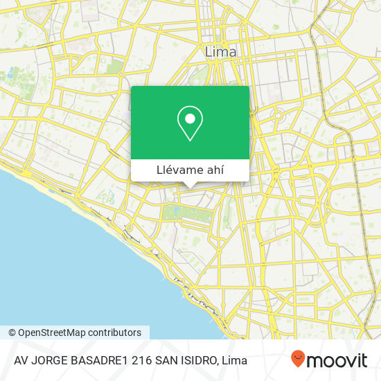 Mapa de AV  JORGE BASADRE1 216 SAN ISIDRO