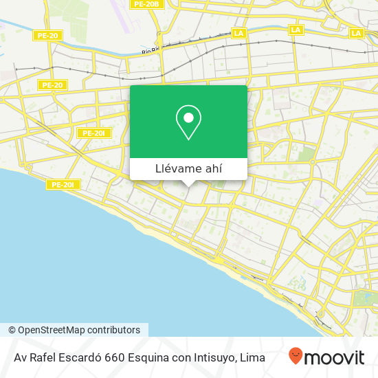 Mapa de Av  Rafel Escardó 660  Esquina con Intisuyo