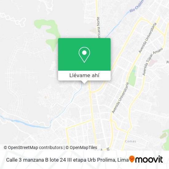 Mapa de Calle 3  manzana B  lote 24  III etapa  Urb  Prolima