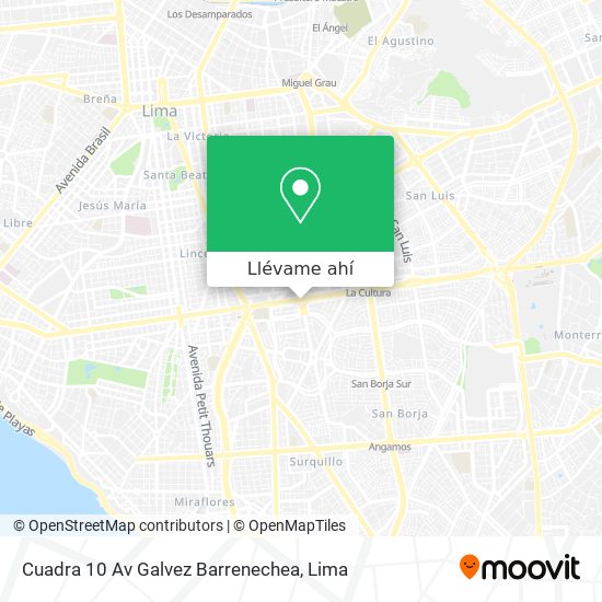 Mapa de Cuadra 10 Av Galvez Barrenechea