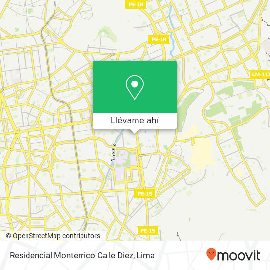 Mapa de Residencial Monterrico  Calle Diez
