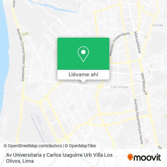 Mapa de Av Universitaria y Carlos Izaguirre Urb Villa Los Olivos