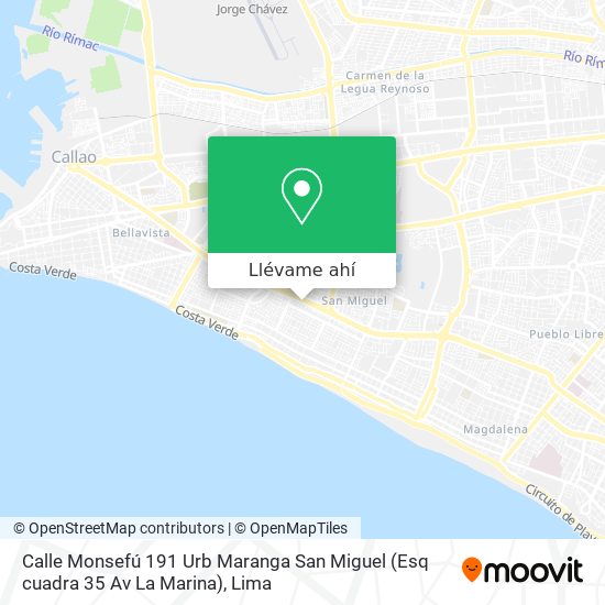 Mapa de Calle Monsefú 191  Urb  Maranga  San Miguel (Esq  cuadra 35 Av  La Marina)