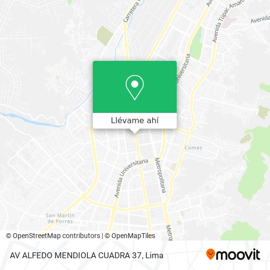 Mapa de AV  ALFEDO MENDIOLA CUADRA 37