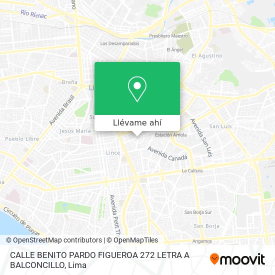 Mapa de CALLE BENITO PARDO FIGUEROA 272   LETRA A   BALCONCILLO