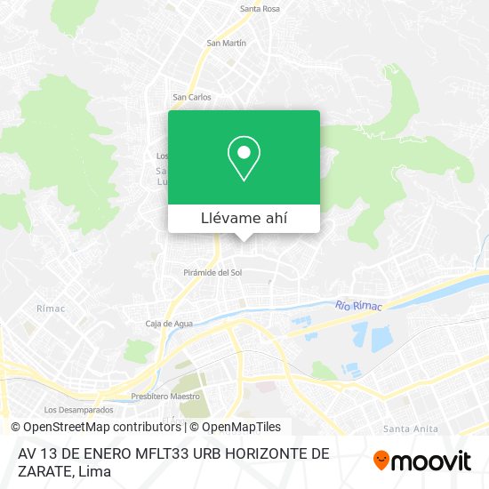 Mapa de AV 13 DE ENERO MFLT33 URB HORIZONTE DE ZARATE