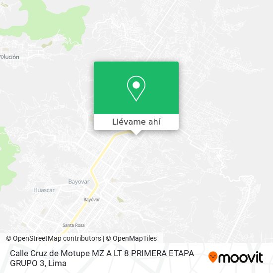 Mapa de Calle Cruz de Motupe MZ A LT 8 PRIMERA ETAPA GRUPO 3