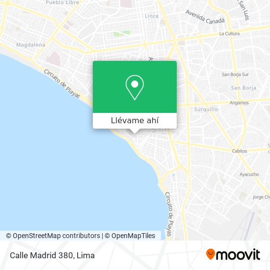 Mapa de Calle Madrid 380