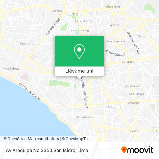 Mapa de Av  Arequipa No 3350  San Isidro