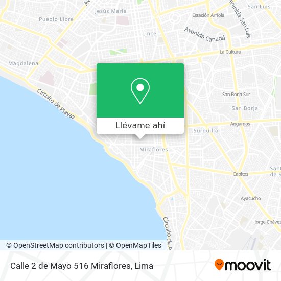 Mapa de Calle 2 de Mayo 516  Miraflores