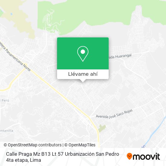 Mapa de Calle Praga  Mz  B13  Lt  57   Urbanización  San Pedro 4ta etapa