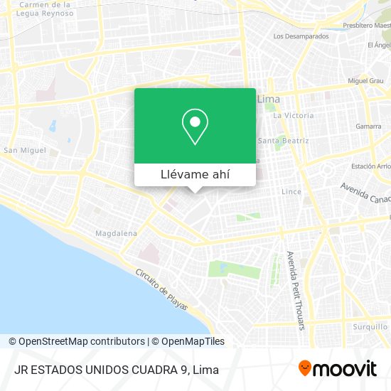 Mapa de JR  ESTADOS UNIDOS  CUADRA 9