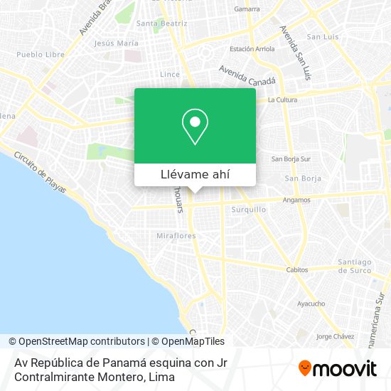 Mapa de Av  República de Panamá esquina con Jr  Contralmirante Montero