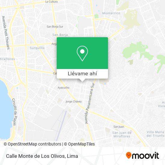 Mapa de Calle Monte de Los Olivos