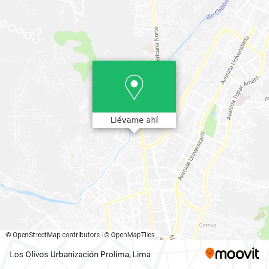 Mapa de Los Olivos Urbanización Prolima