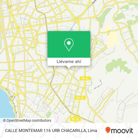 Mapa de CALLE MONTEMAR 116 URB CHACARILLA