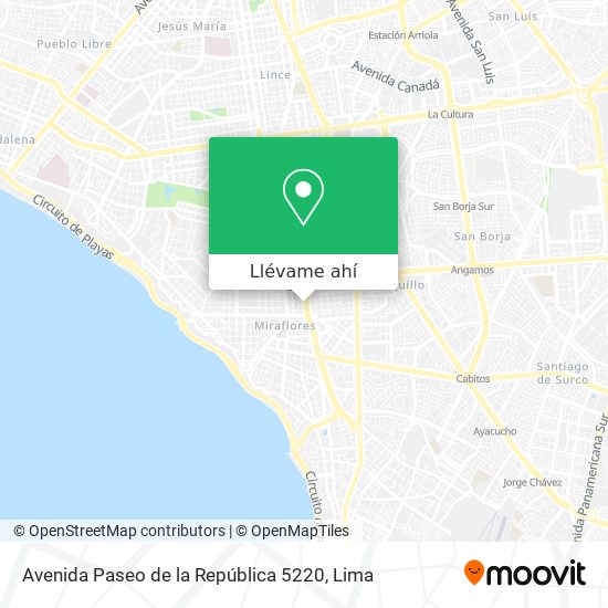 Mapa de Avenida Paseo de la República 5220