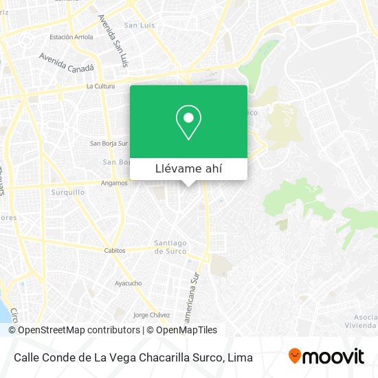 Mapa de Calle Conde de La Vega  Chacarilla Surco