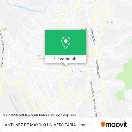 Mapa de ANTUNEZ DE MAYOLO UNIVERSITARIA