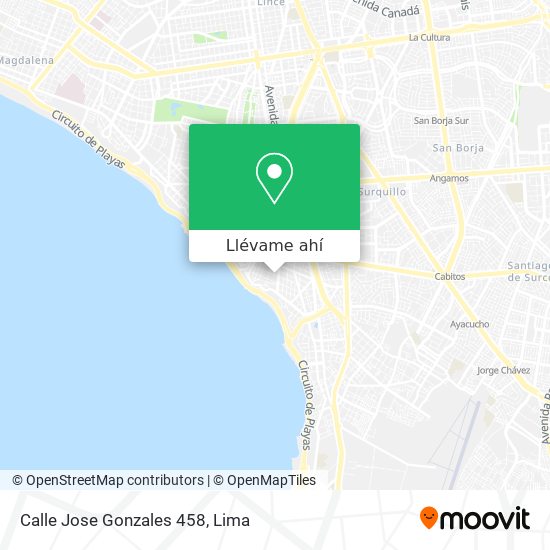 Mapa de Calle Jose Gonzales 458