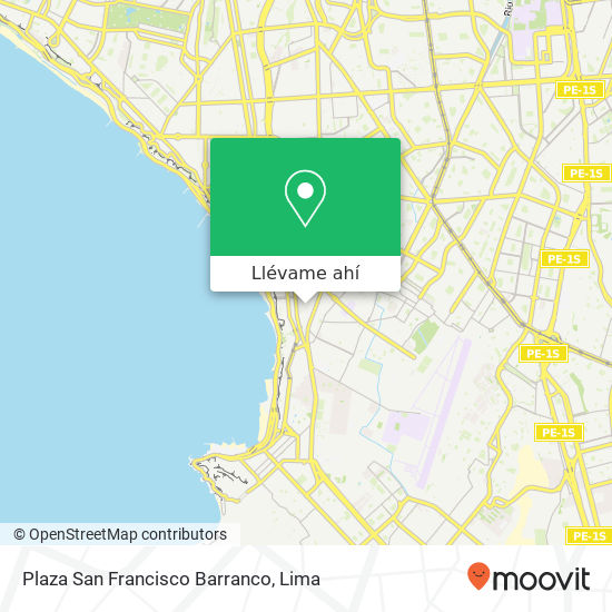Mapa de Plaza San Francisco Barranco