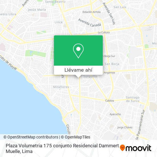 Mapa de Plaza Volumetria 175 conjunto Residencial Dammert Muelle