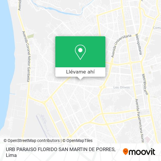 Mapa de URB  PARAISO FLORIDO   SAN MARTIN DE PORRES