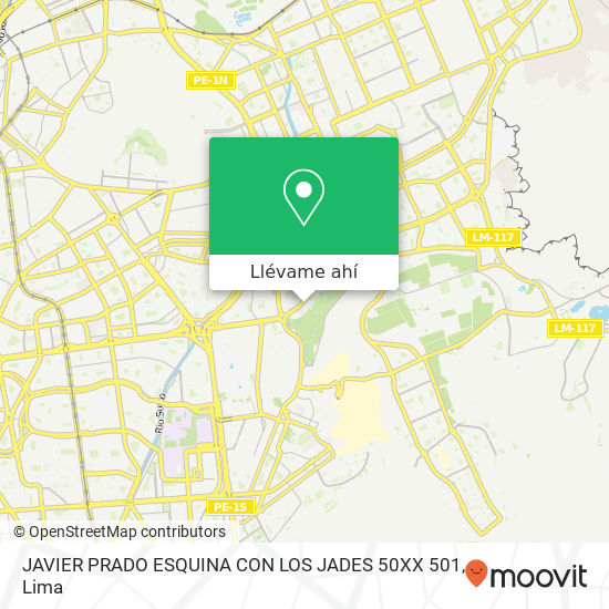 Mapa de JAVIER PRADO ESQUINA CON LOS JADES 50XX   501