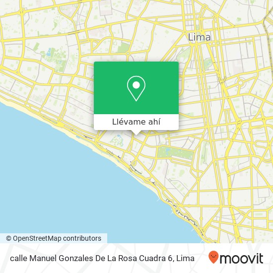 Mapa de calle  Manuel Gonzales De La Rosa  Cuadra 6