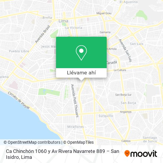 Mapa de Ca  Chinchón 1060 y Av  Rivera Navarrete 889 – San Isidro