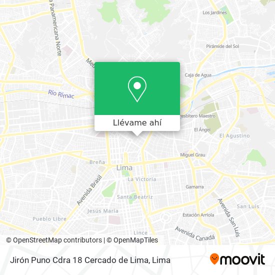 Mapa de Jirón Puno Cdra  18   Cercado de Lima
