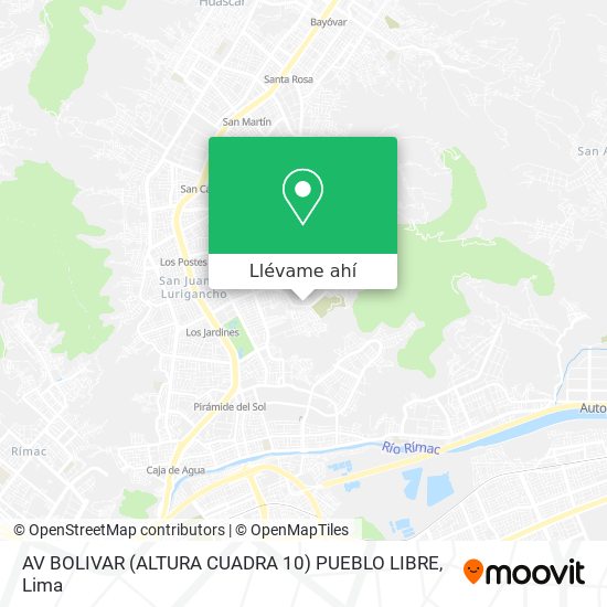 Mapa de AV  BOLIVAR (ALTURA CUADRA 10)   PUEBLO LIBRE