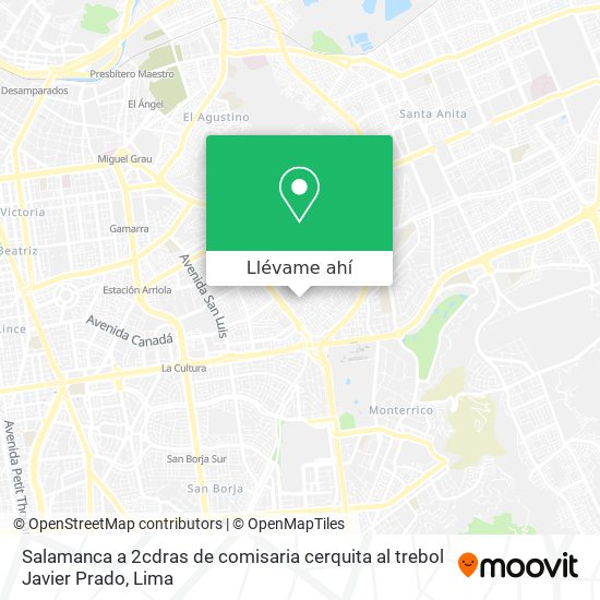 Mapa de Salamanca  a 2cdras de comisaria  cerquita al trebol Javier Prado
