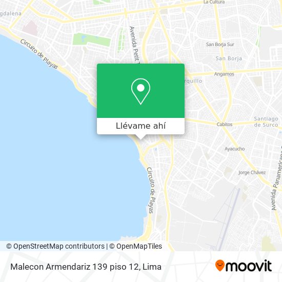 Mapa de Malecon Armendariz 139 piso 12