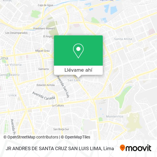 Mapa de JR ANDRES DE SANTA CRUZ   SAN LUIS  LIMA