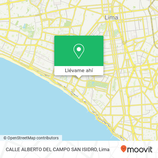 Mapa de CALLE ALBERTO DEL CAMPO   SAN ISIDRO