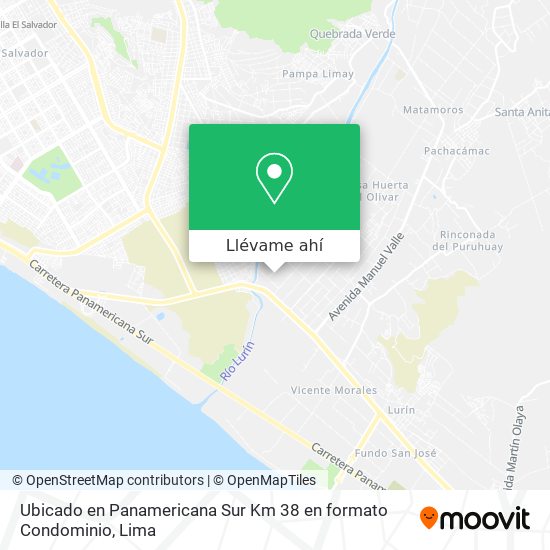 Mapa de Ubicado en Panamericana Sur  Km 38 en formato Condominio