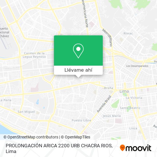 Mapa de PROLONGACIÓN ARICA 2200 URB  CHACRA RIOS