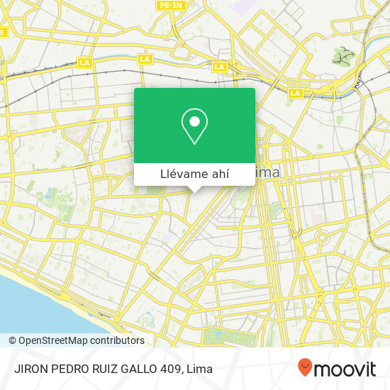 Mapa de JIRON PEDRO RUIZ GALLO 409