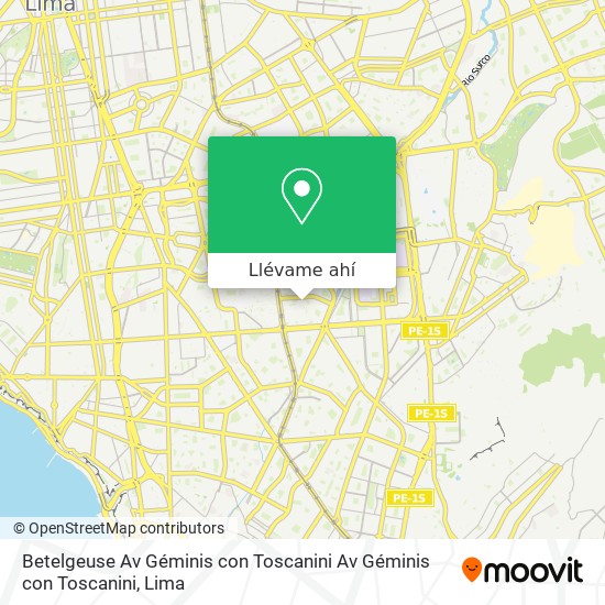 Mapa de Betelgeuse  Av  Géminis con Toscanini Av  Géminis con Toscanini